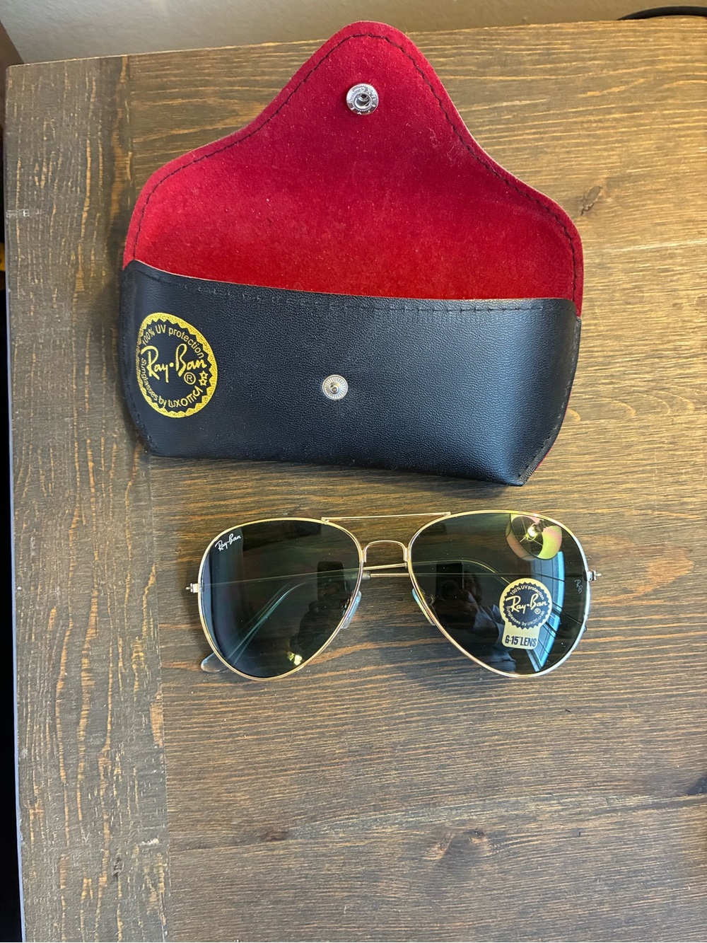 NWOT Ray-Ban Gold Aviator Sunglasses